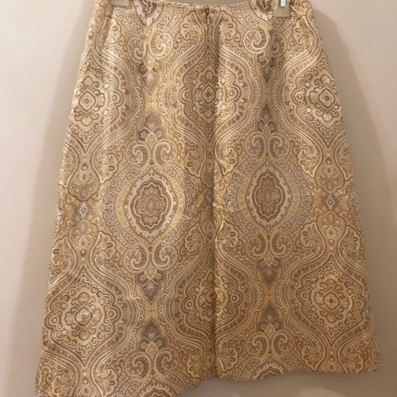 Talbots Gold Patterned Skirt - Picture 2 of 3